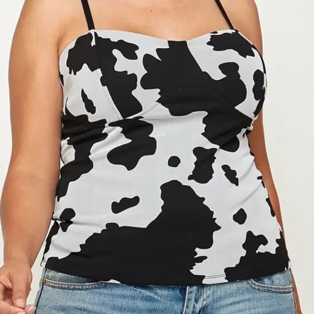Plus Size Western Cow Print Bustier Top Sizes XL-3XL